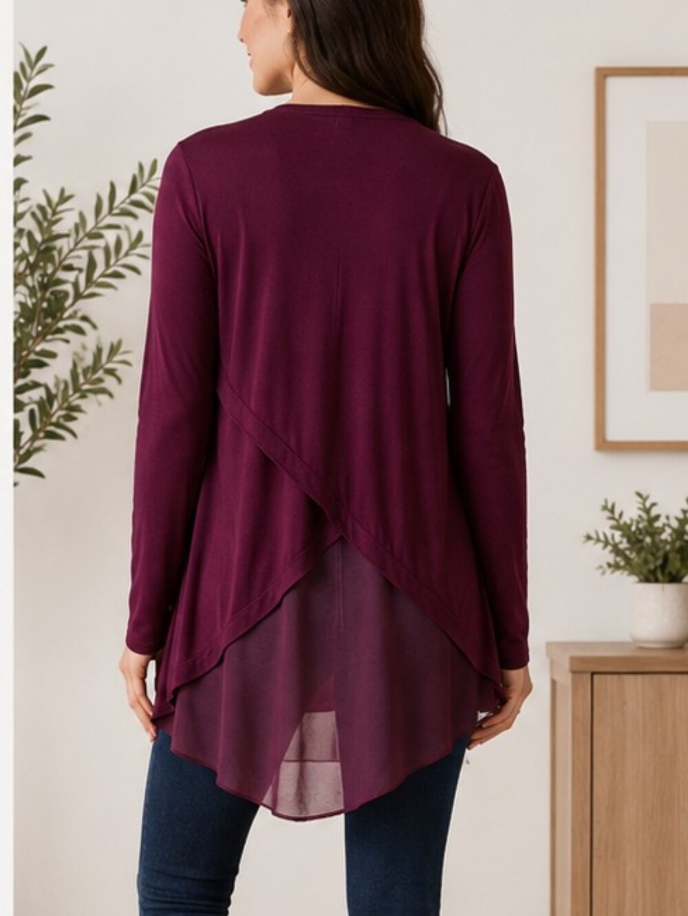 Worthington Open Front Cardigan – Size Medium – Burgundy - Picture 2 of 13
